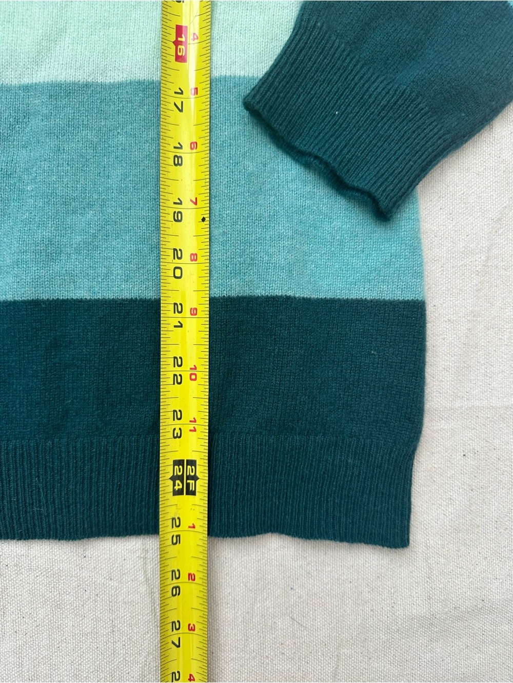 Charter Club Luxury 100% Cashmere Multicolor Stripe Crewneck Soft knit Sweater L - Picture 4 of 8